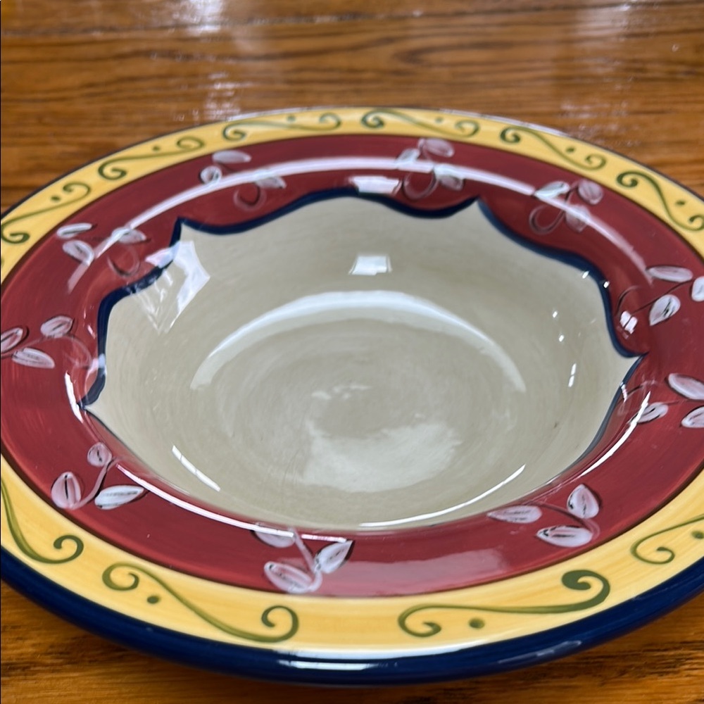 Pier 1 earthenware pasta, soup bowl in Vallarta pattern.  Hand painted 10.5”